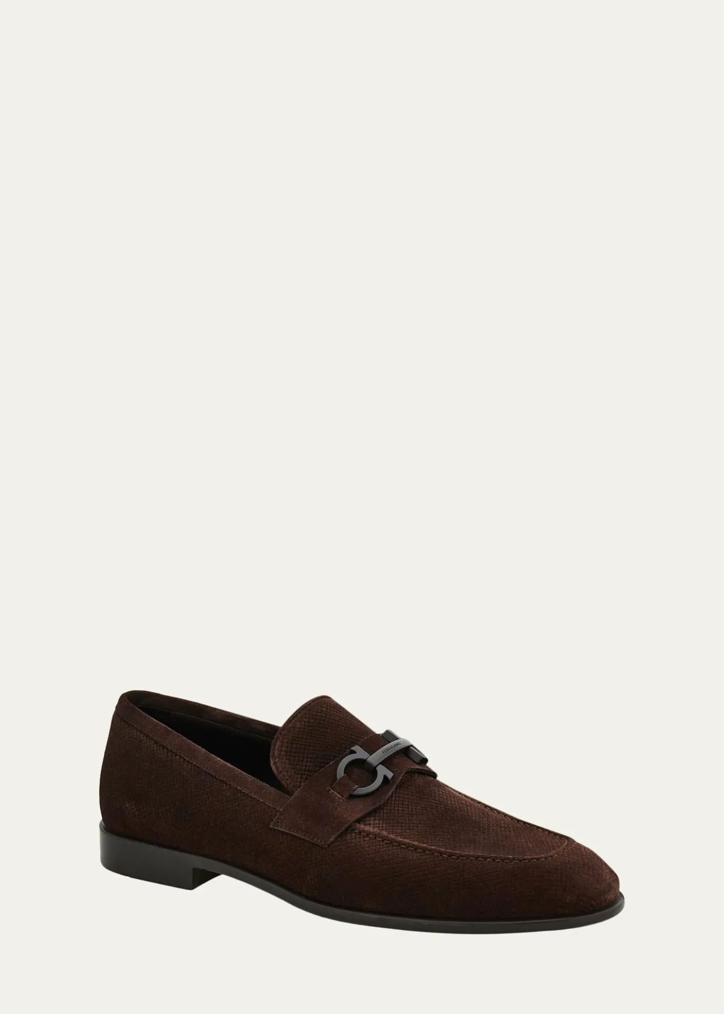 FerragamoMen's Foster Textured Suede Gancini Bit Loafers
