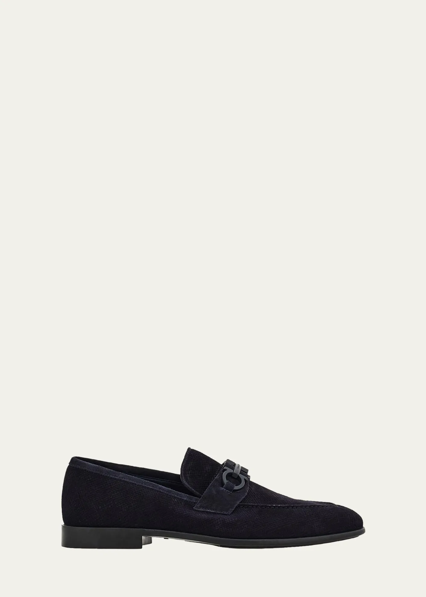 FerragamoMen's Foster Textured Suede Gancini Bit Loafers