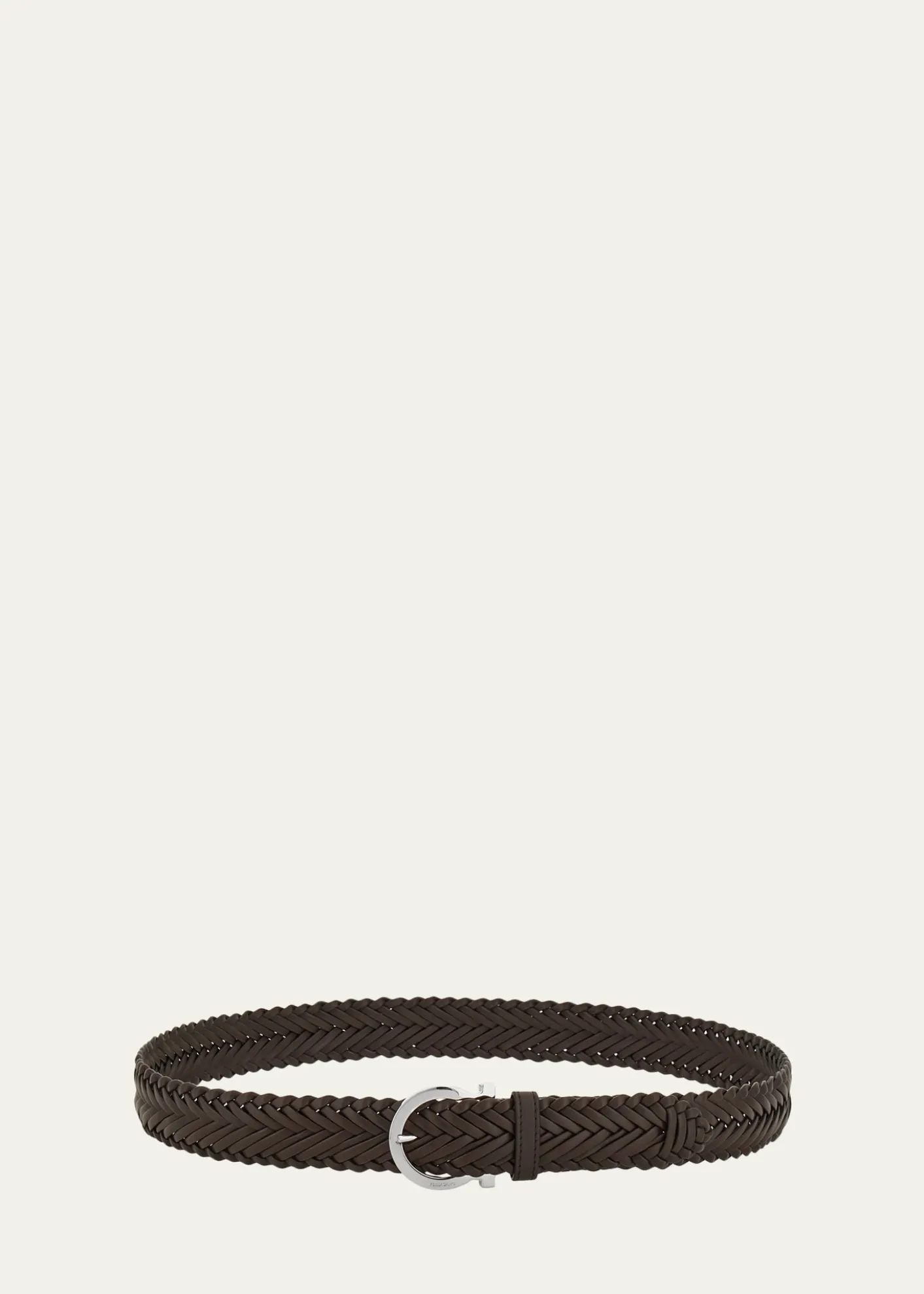 FerragamoMen's Gancini-Buckle Woven Leather Belt