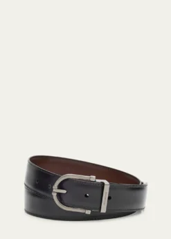 FerragamoMen's Reversible Leather Curve-Buckle Belt