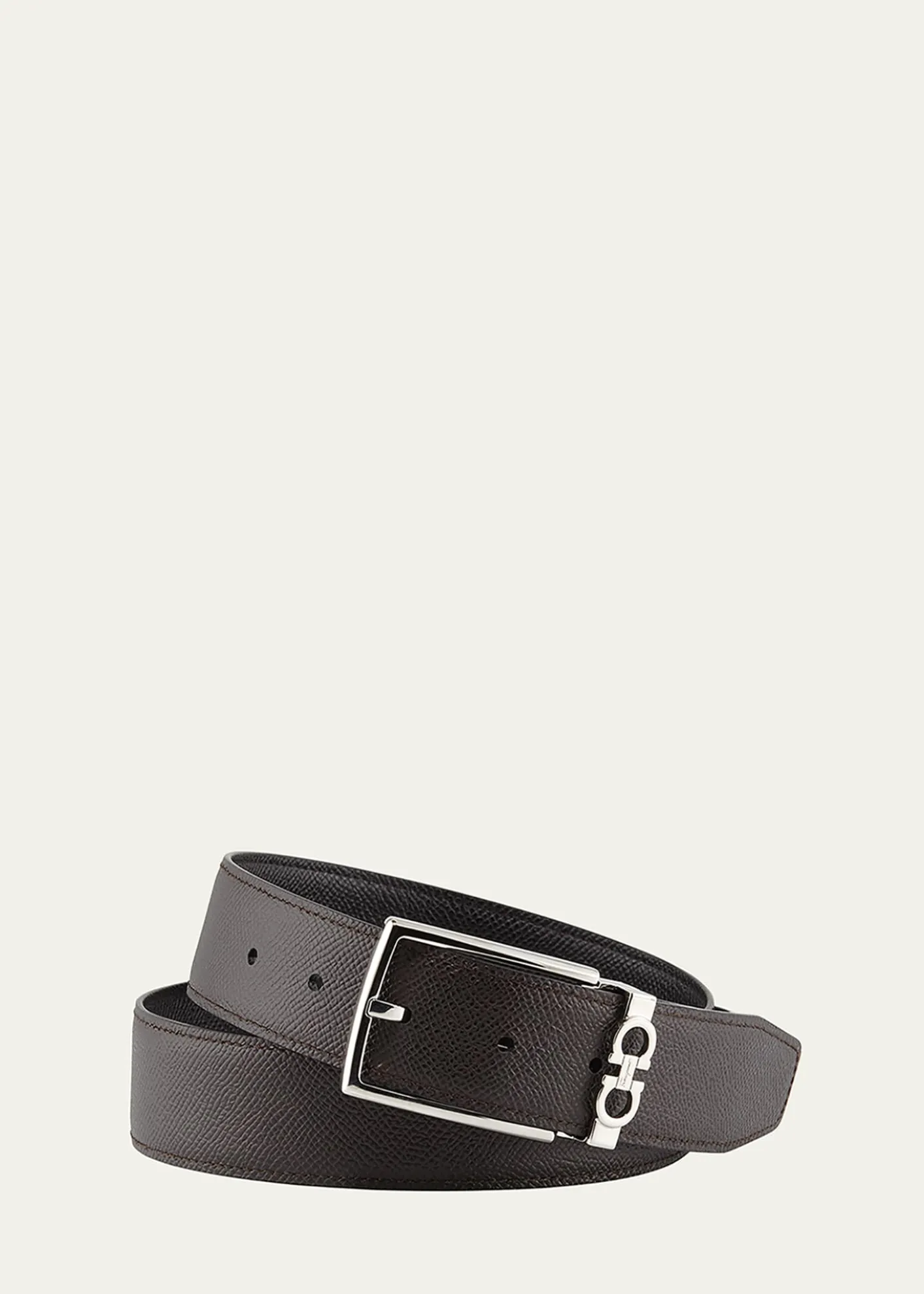 FerragamoMen's Reversible Textured Leather Belt with Classic Buckle