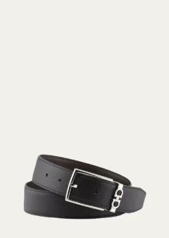 FerragamoMen's Reversible Textured Leather Belt with Classic Buckle