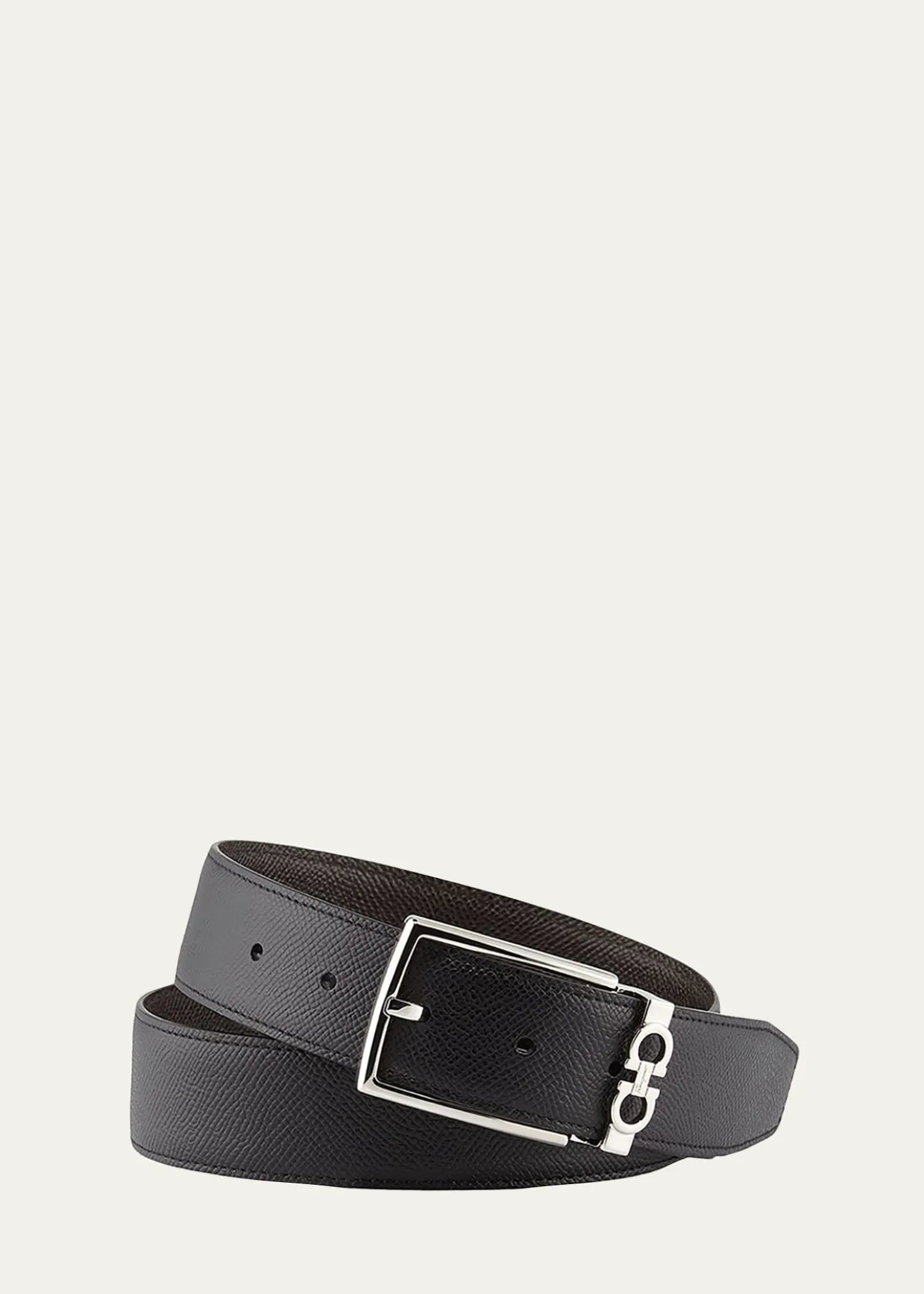FerragamoMen's Reversible Textured Leather Belt with Classic Buckle