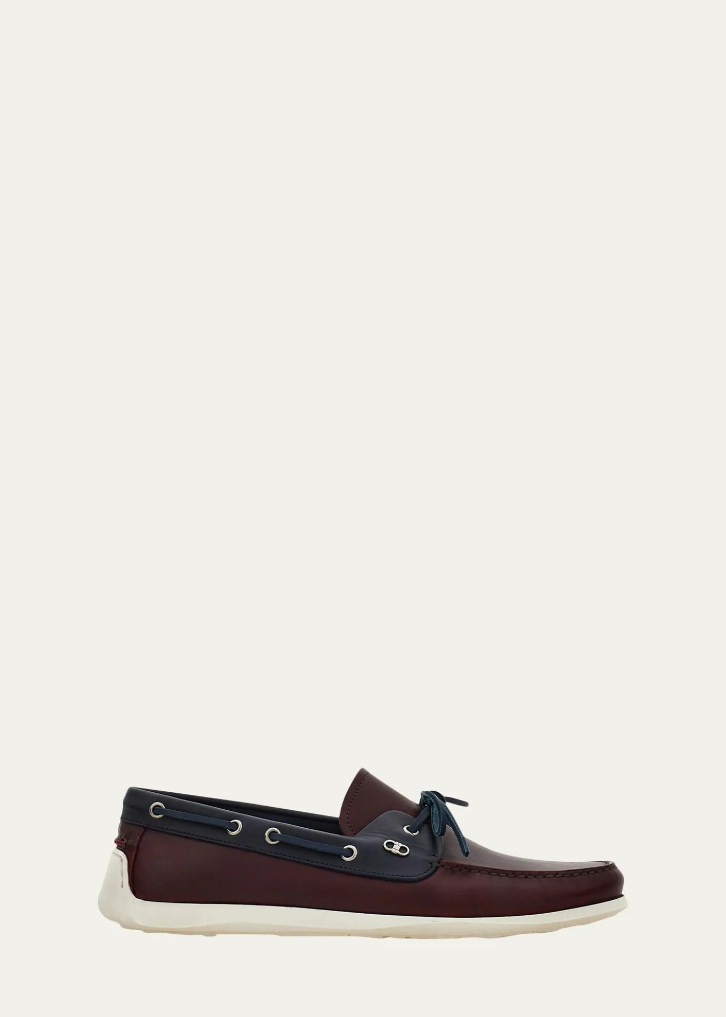 FerragamoMen's Bahia Bicolor Leather Boat Shoes