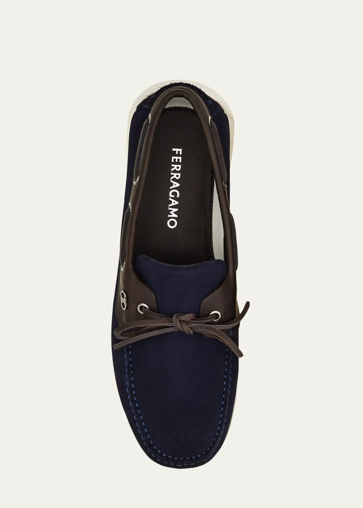 FerragamoMen's Bahia Suede Leather-Trim Boat Shoes