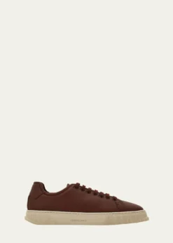 FerragamoMen's Bruce Deerskin Leather Low-Top Sneakers