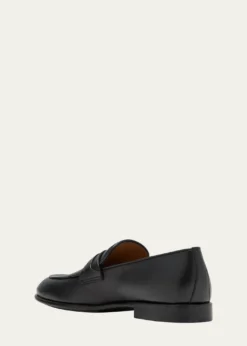 FerragamoMen's Desio Gancio Ornament Grained Leather Penny Loafers