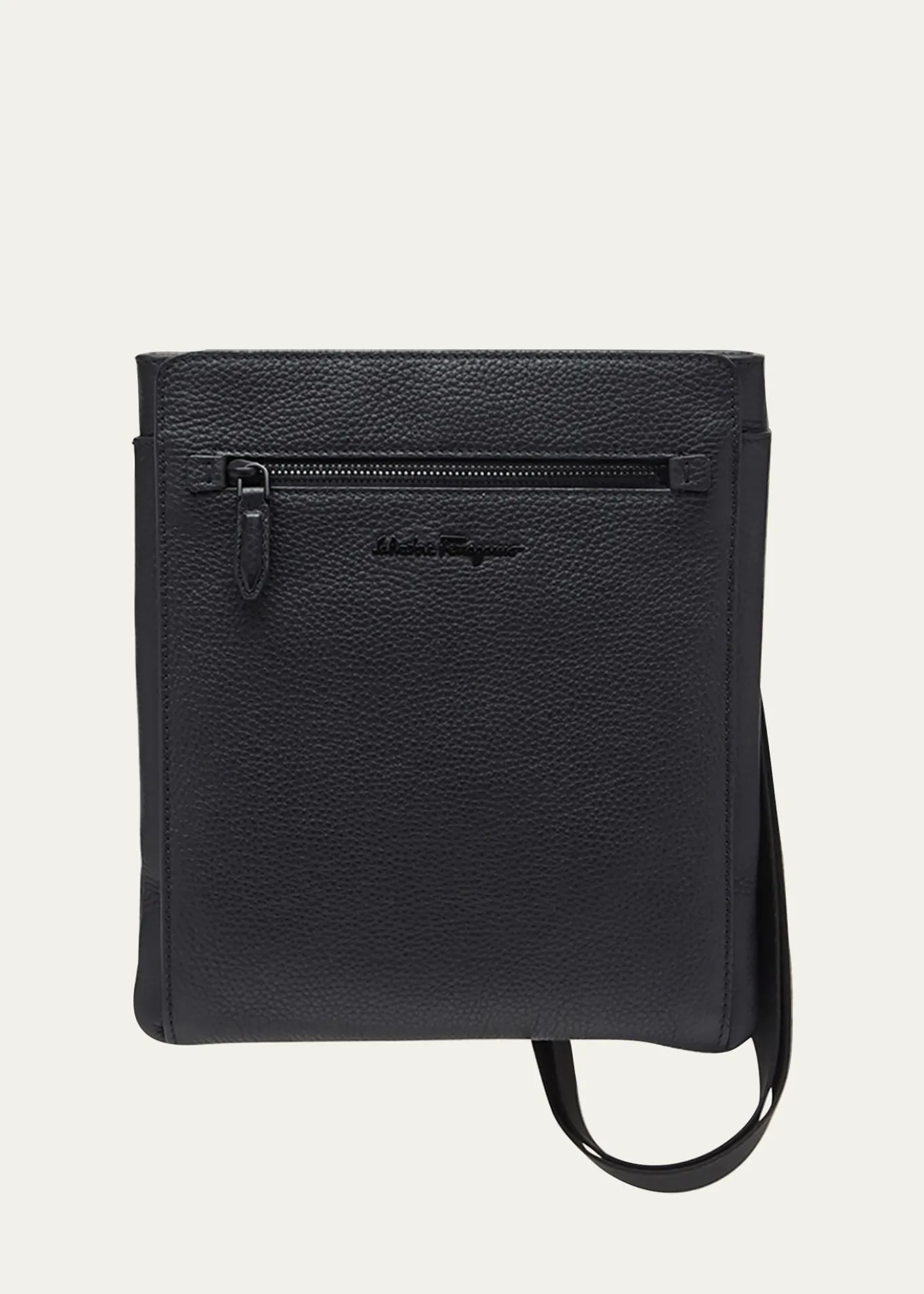 FerragamoMen's Firenze Flat Leather Crossbody Bag