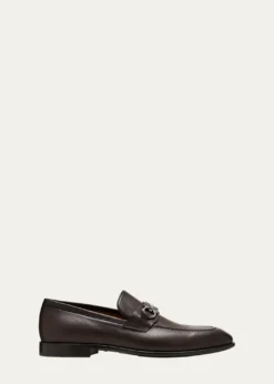 FerragamoMen's Foster Grained Leather Gancini Bit Loafers