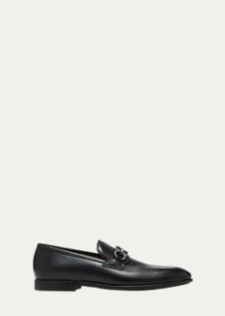 FerragamoMen's Foster Smooth Leather Gancini Bit Loafers
