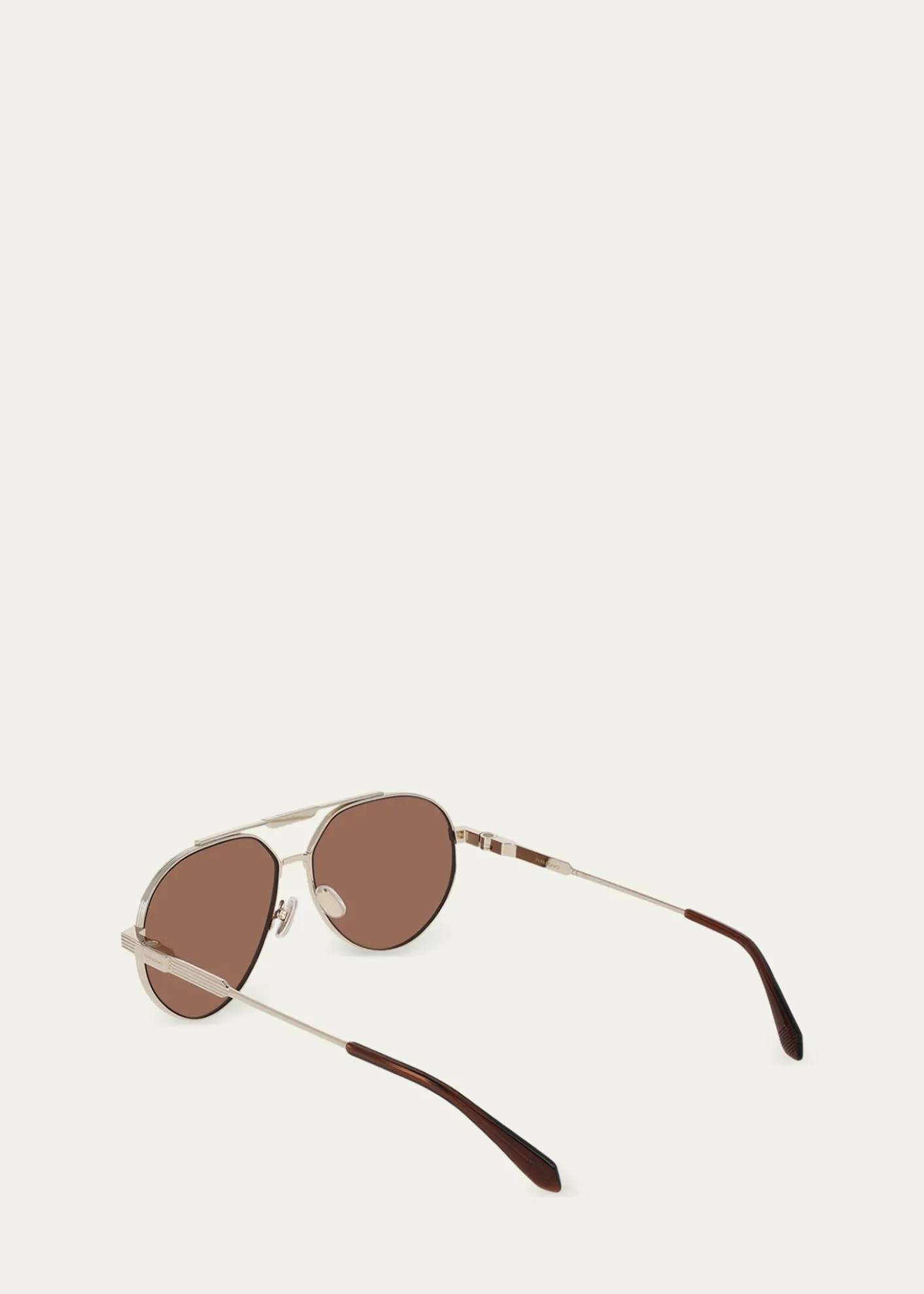 FerragamoMen's Gancino Titanium Aviator Sunglasses