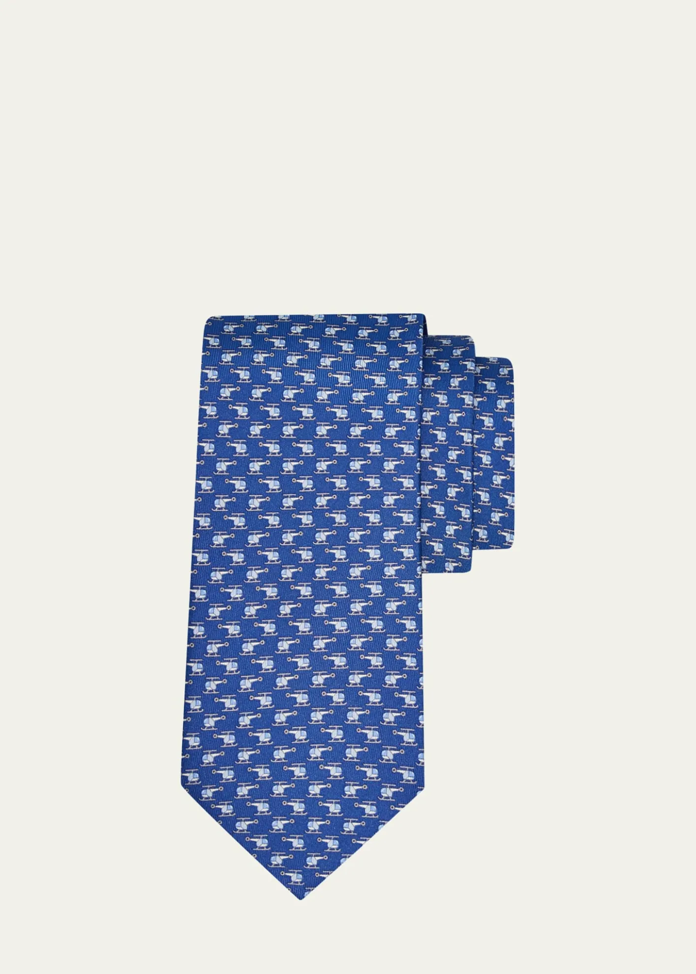 FerragamoMen's Helicopter Micro-Print Silk Tie