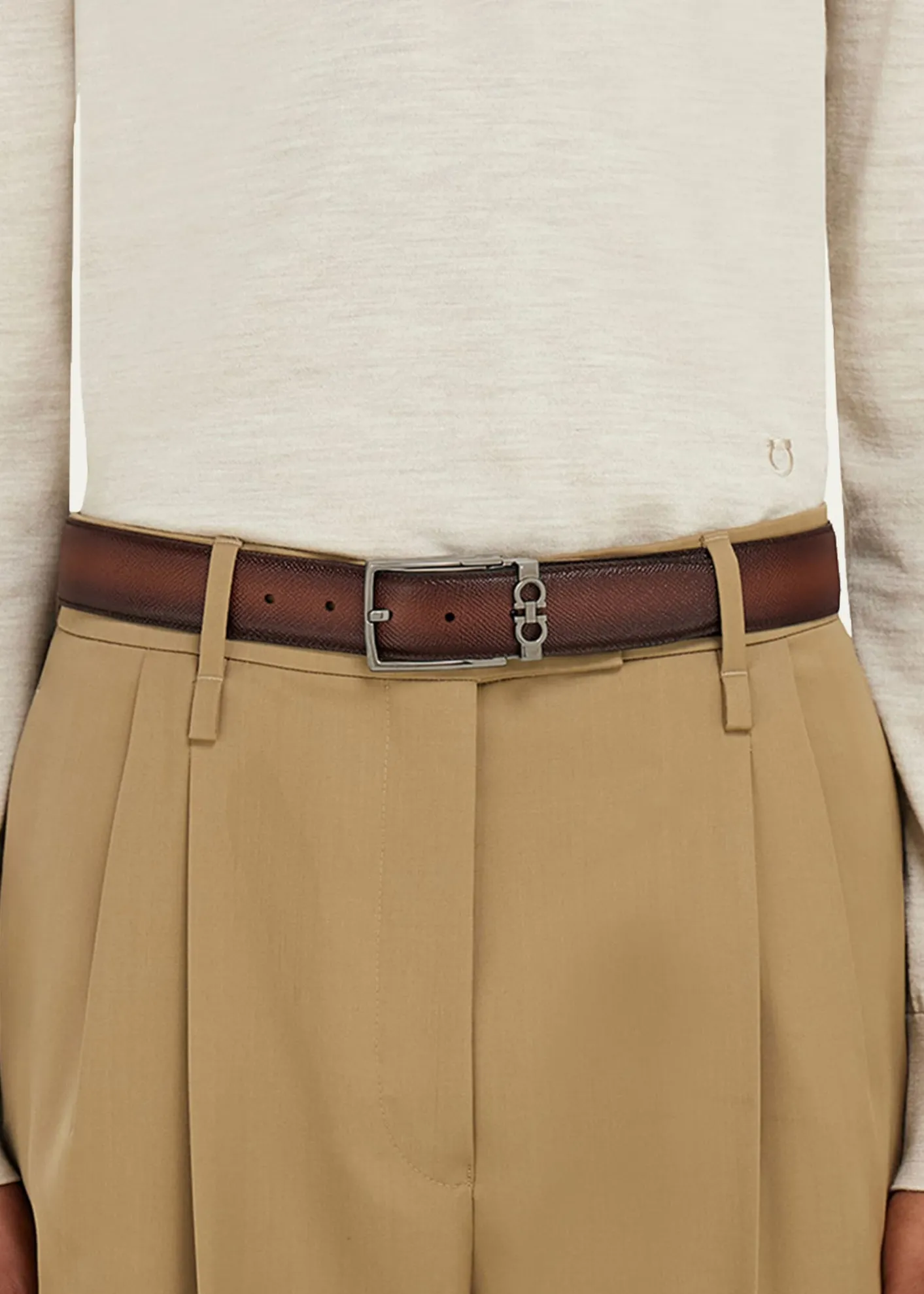 FerragamoMen's Mini Gancio Reversible Leather Belt