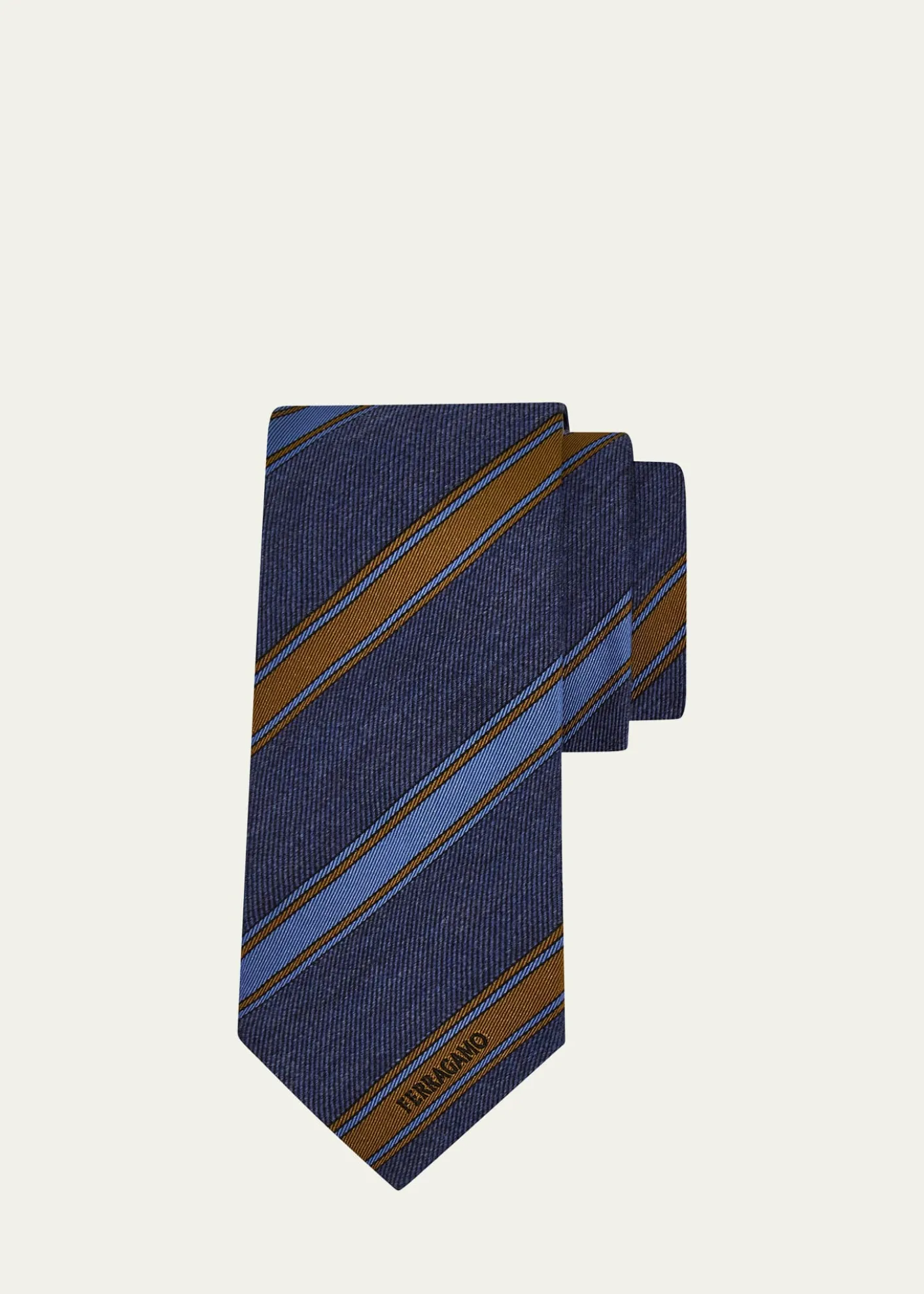 FerragamoMen's Multi-Stripe Logo Silk Tie