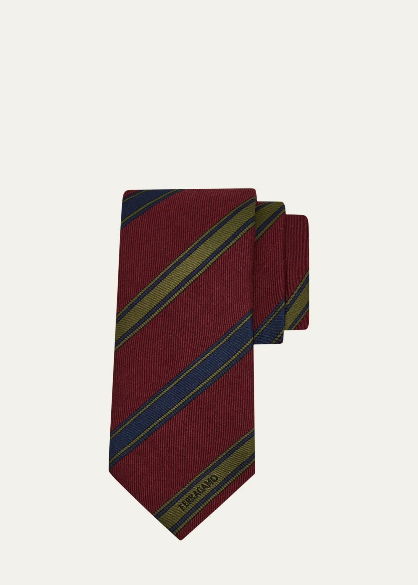 FerragamoMen's Multi-Stripe Logo Silk Tie