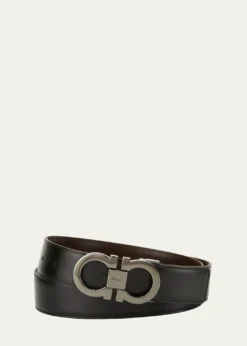 FerragamoMen's Reversible Leather Double-Gancio Belt