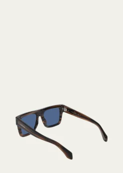 FerragamoMen's Rivets Acetate Square Sunglasses