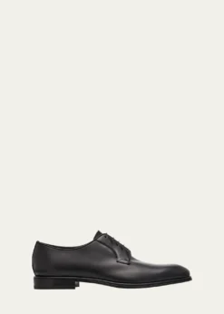 FerragamoMen's Stefano Almond-Toe Leather Derby Shoes