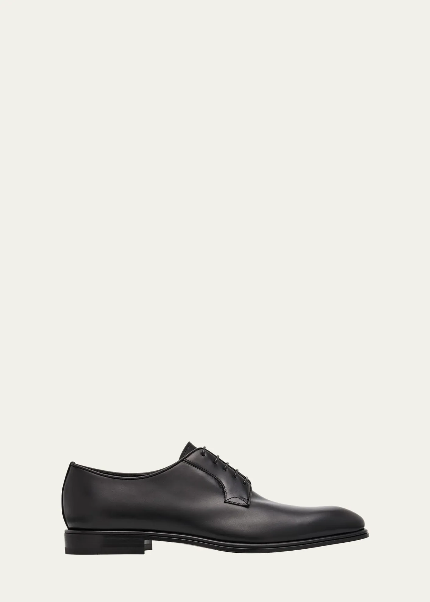 FerragamoMen's Stefano Almond-Toe Leather Derby Shoes
