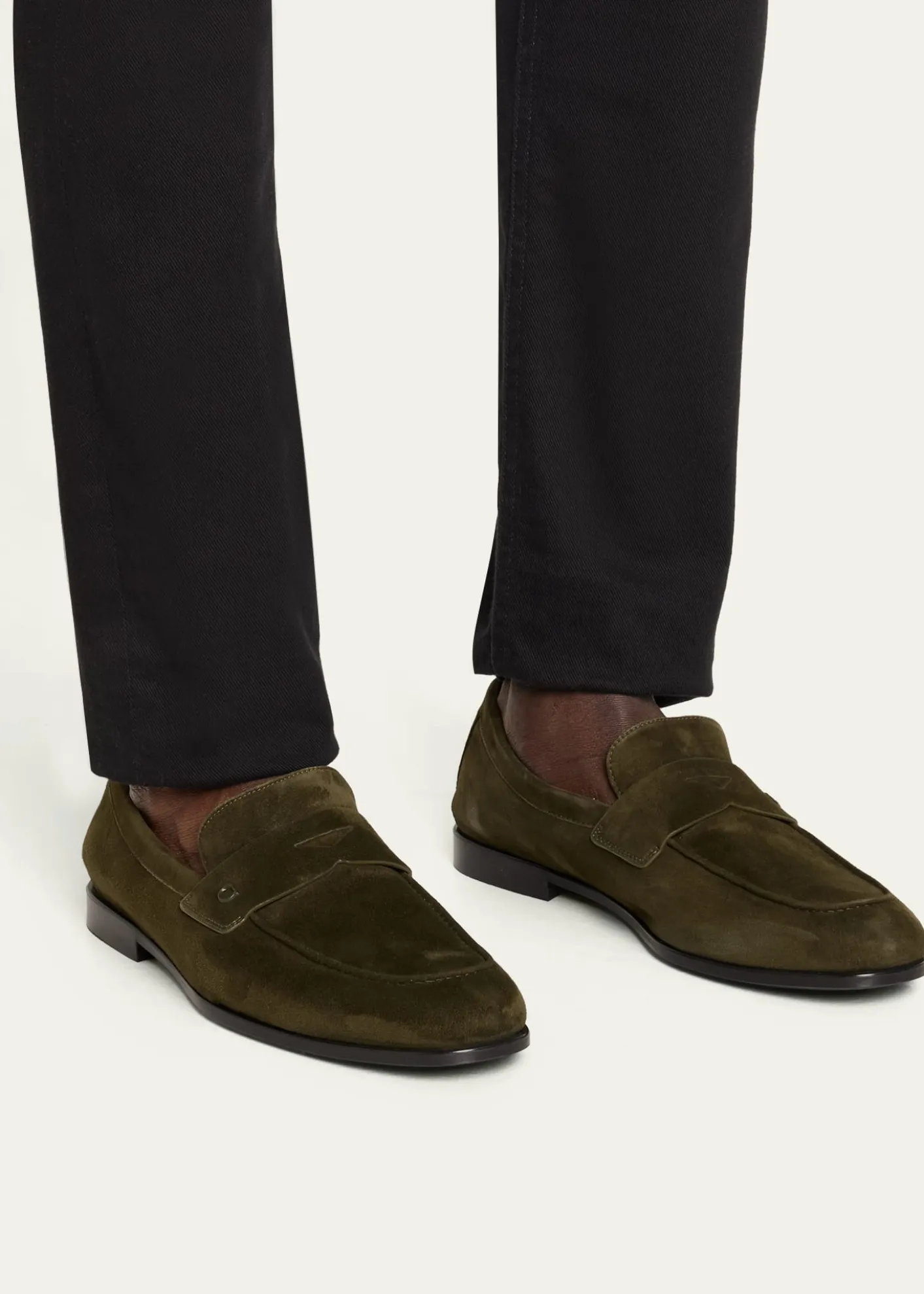 FerragamoMen's Suede Micro-Gancio Penny Loafers