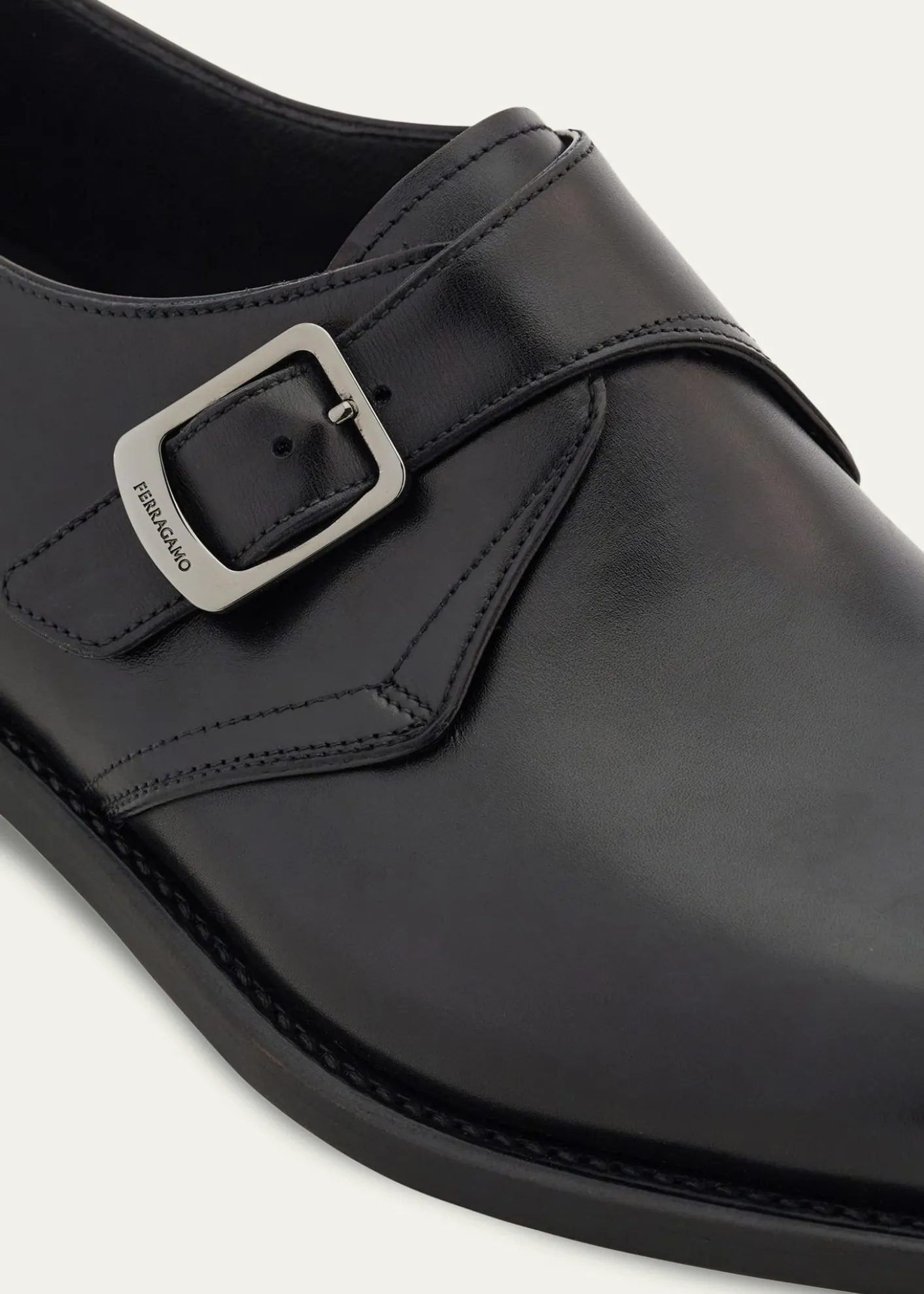 FerragamoMen's Sullivan Tramezza Leather Monk-Strap Loafers