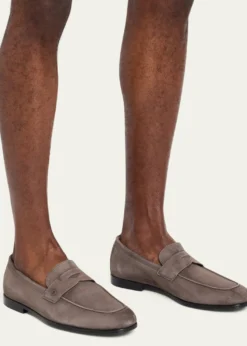 FerragamoMen's Tiberio Kid Suede Micro-Gancio Penny Loafers