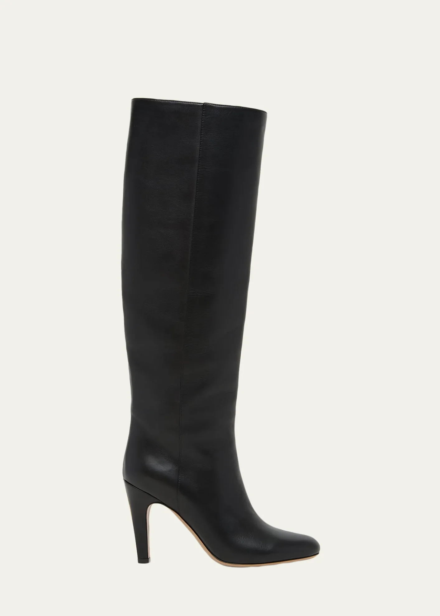 Ferragamo95mm Nylu Leather Knee-High Boots