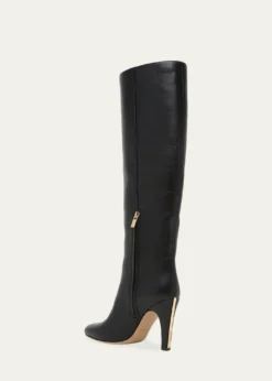 Ferragamo95mm Nylu Leather Knee-High Boots