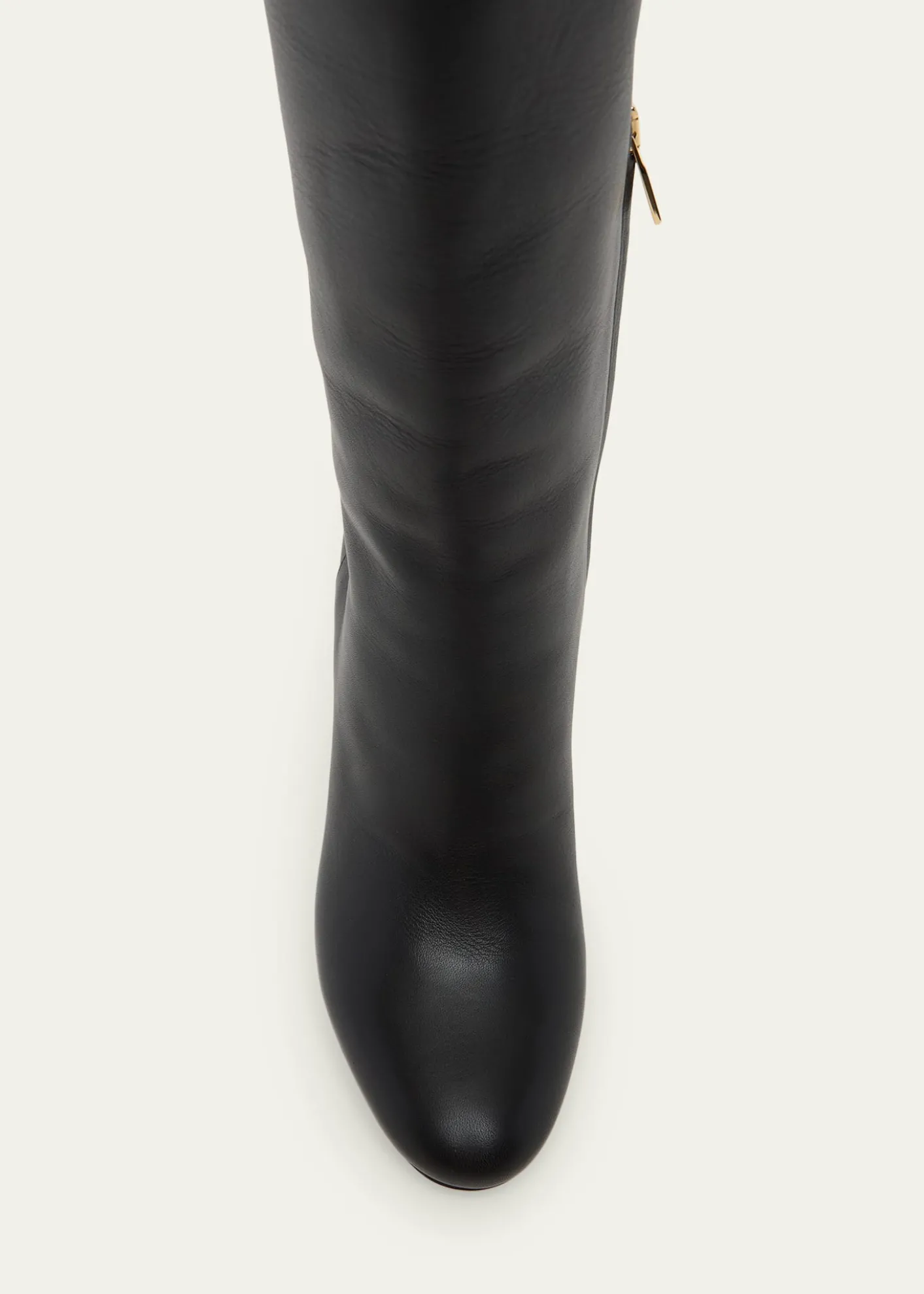 Ferragamo95mm Nylu Leather Knee-High Boots