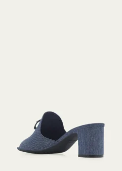Ferragamo55mm Rexy Denim Mule Sandals