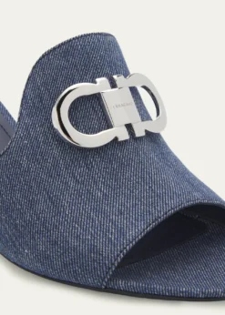 Ferragamo55mm Rexy Denim Mule Sandals