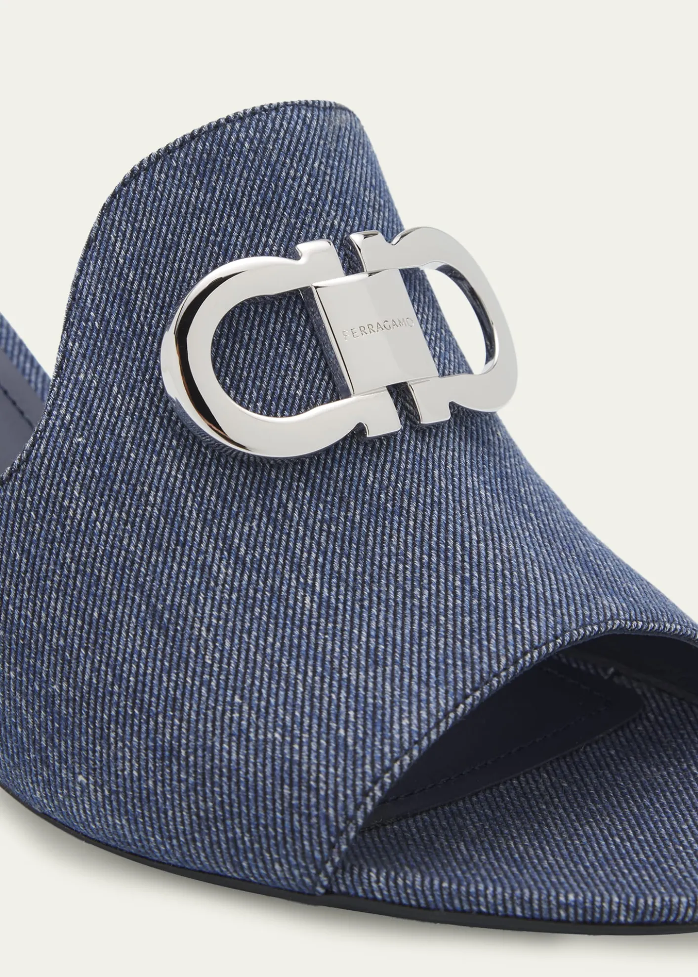 Ferragamo55mm Rexy Denim Mule Sandals