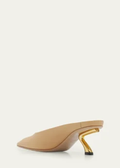 Ferragamo55mm Safi Leather S-Shaped Heel Mules