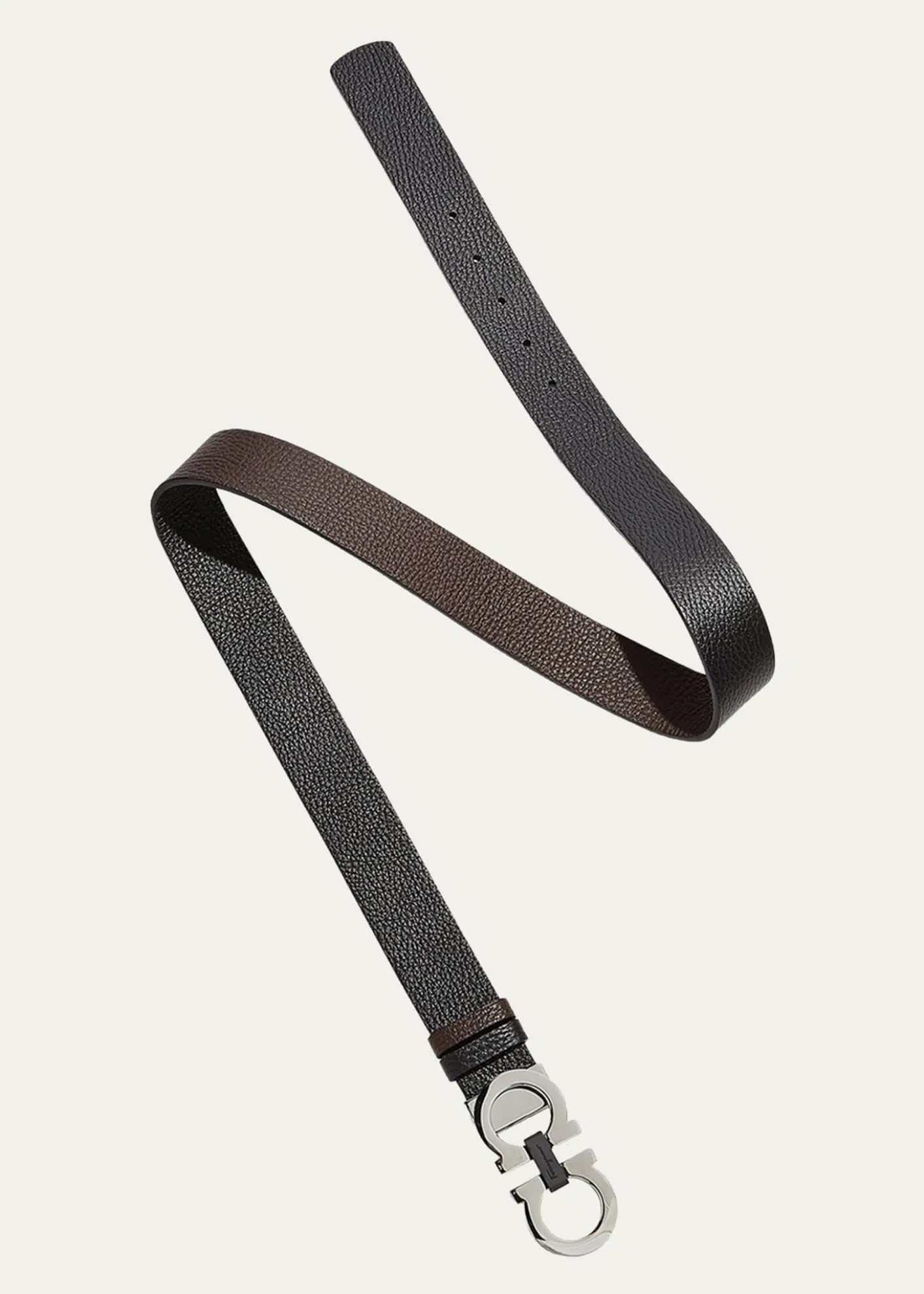 FerragamoMoufflon Adjustable & Reversible Double-Gancini Buckle Leather Belt