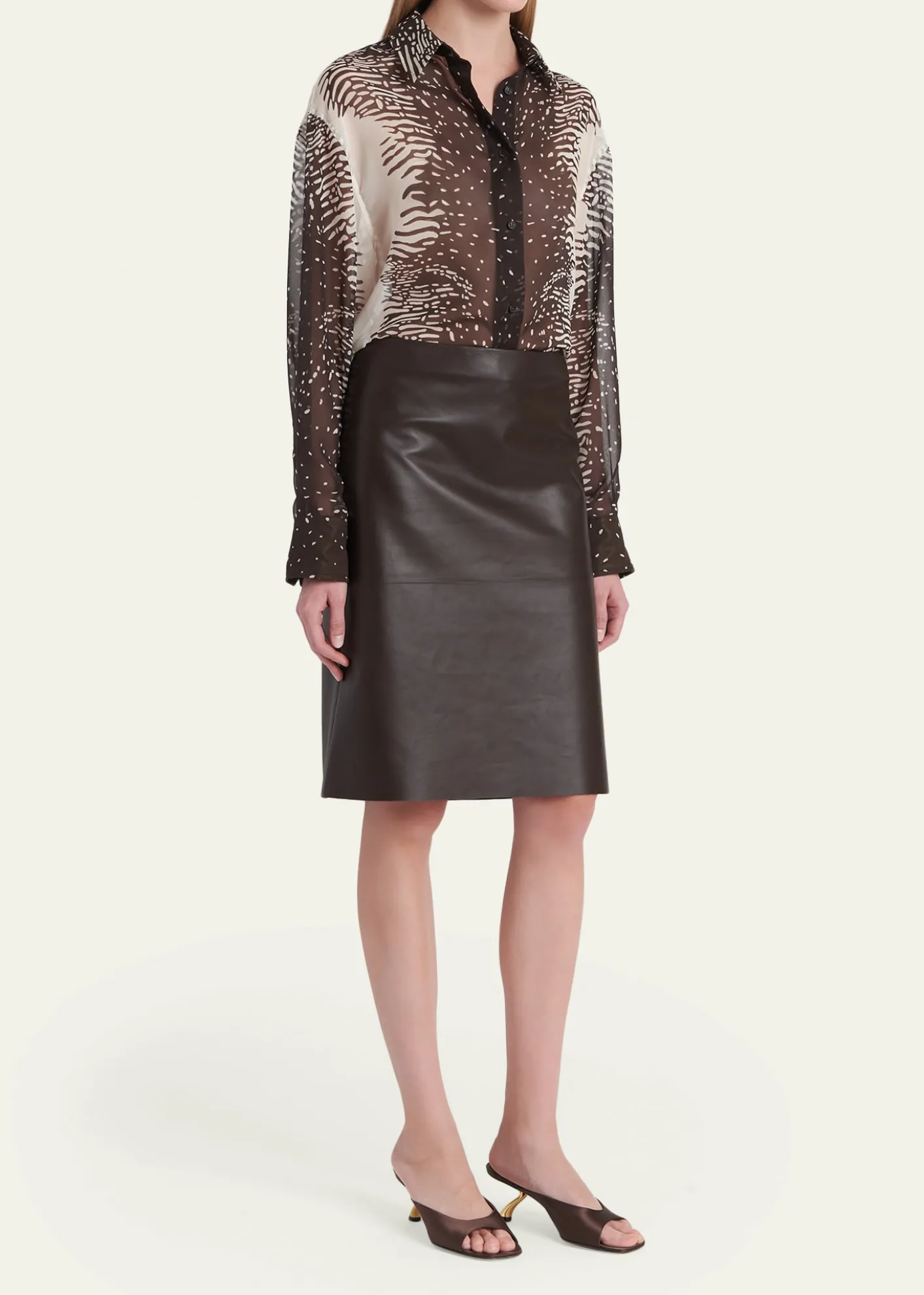FerragamoNappa Leather Pencil Skirt