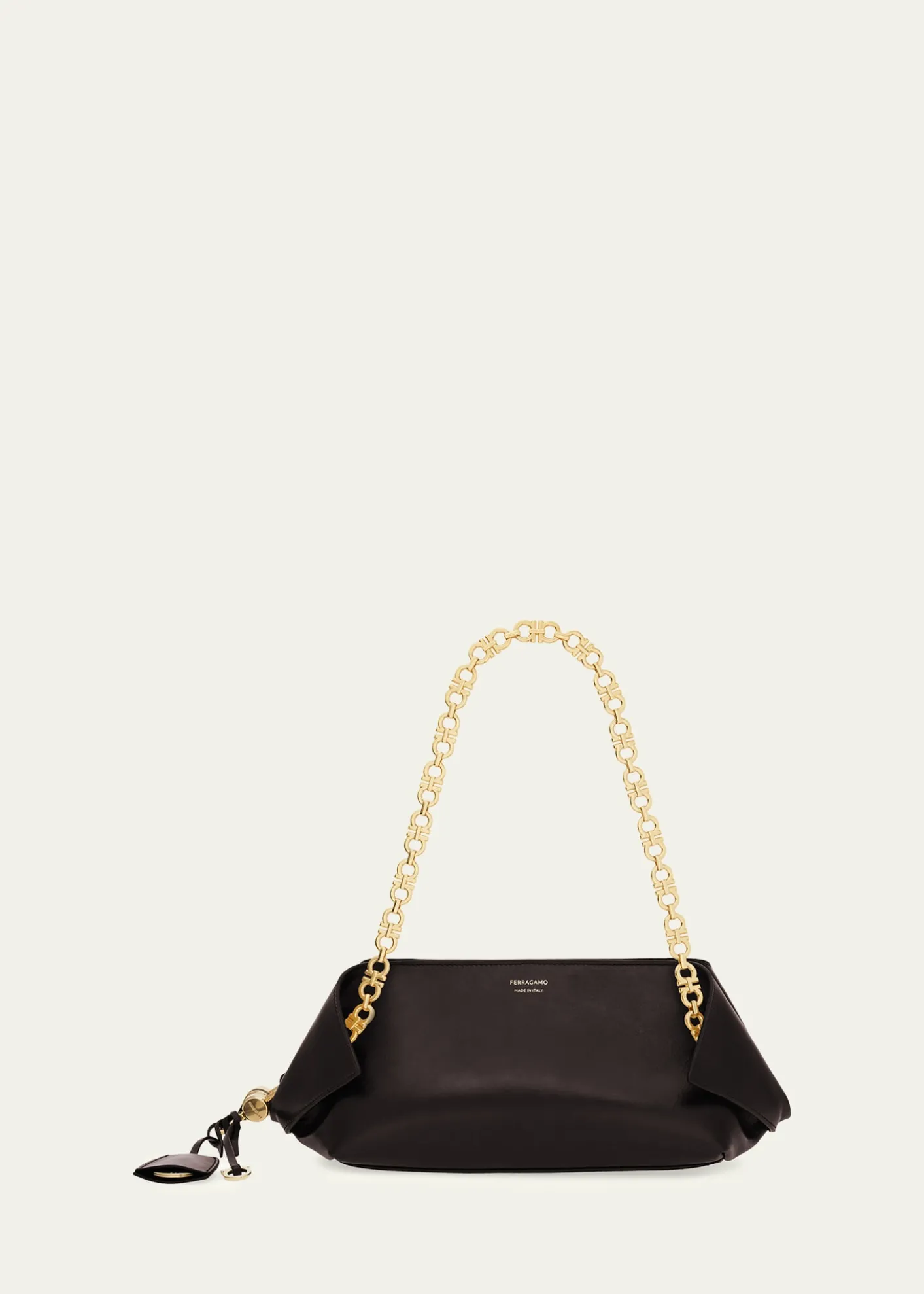 FerragamoScarf Smooth Leather Gancio Shoulder Bag