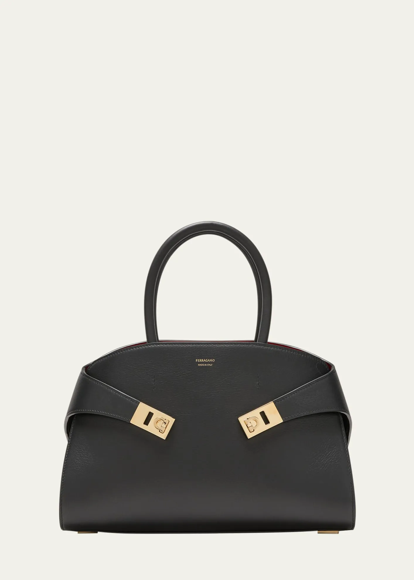 FerragamoSmall Hug Leather Top-Handle Bag