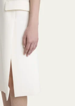 FerragamoSplit V-Neck Sleeveless Crepe Midi Dress