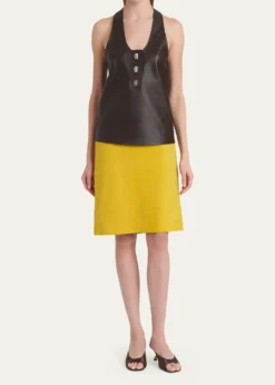 FerragamoToggle Nappa Leather Racerback Tank Top