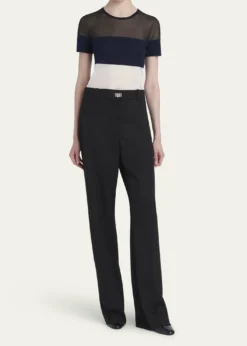 FerragamoTurn-Lock Crepe Straight-Leg Pants