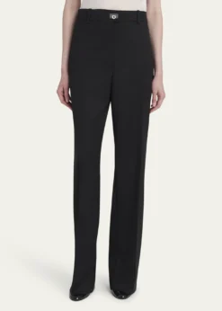 FerragamoTurn-Lock Crepe Straight-Leg Pants