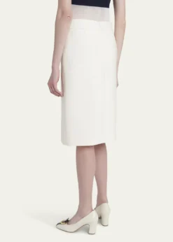 FerragamoTwist-Lock Belted Slit Pencil Skirt
