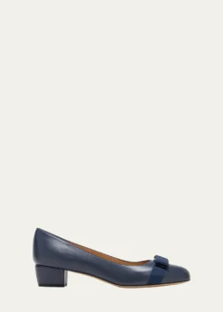 FerragamoVara Leather Bow Low Pumps