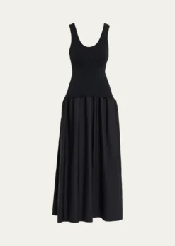 FFormeMarina Sleeveless Cotton-Silk Flared Midi Dress