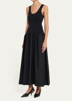 FFormeMarina Sleeveless Cotton-Silk Flared Midi Dress