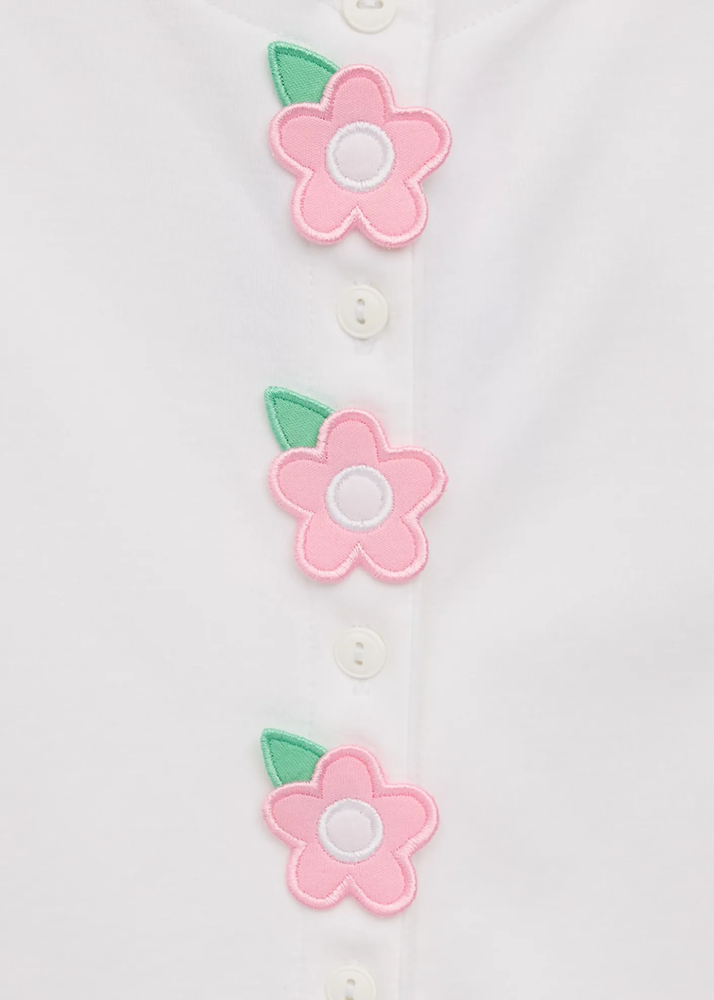Florence EisemanGirl's Flower Applique Cotton Cardigan, Size 3M-7