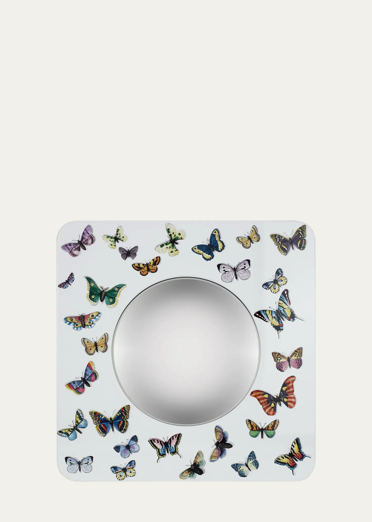 FornasettiFarfalle Convex Mirror with Square Frame