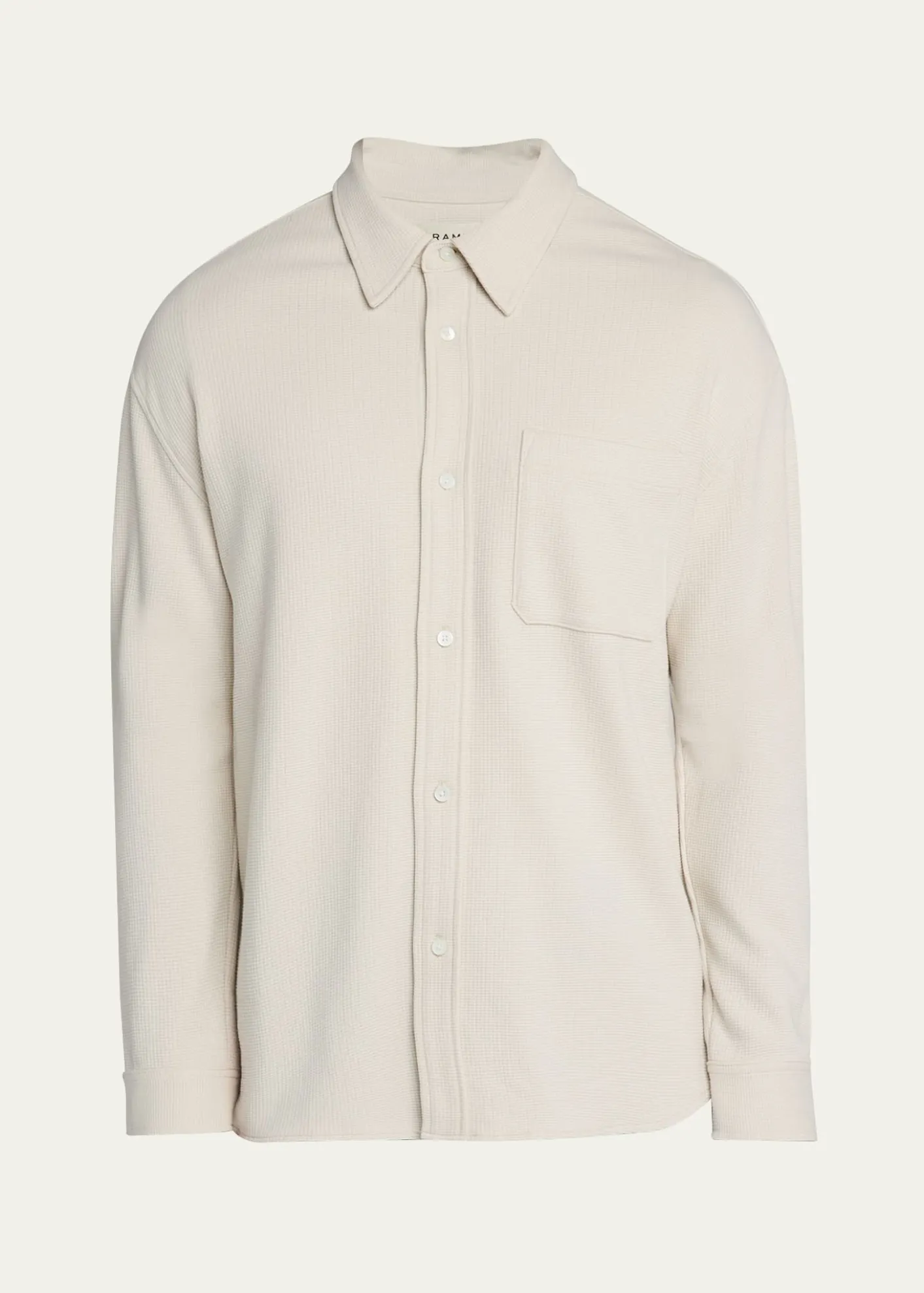 FRAMEMen's Cotton Waffle Texture Button-Down Shirt