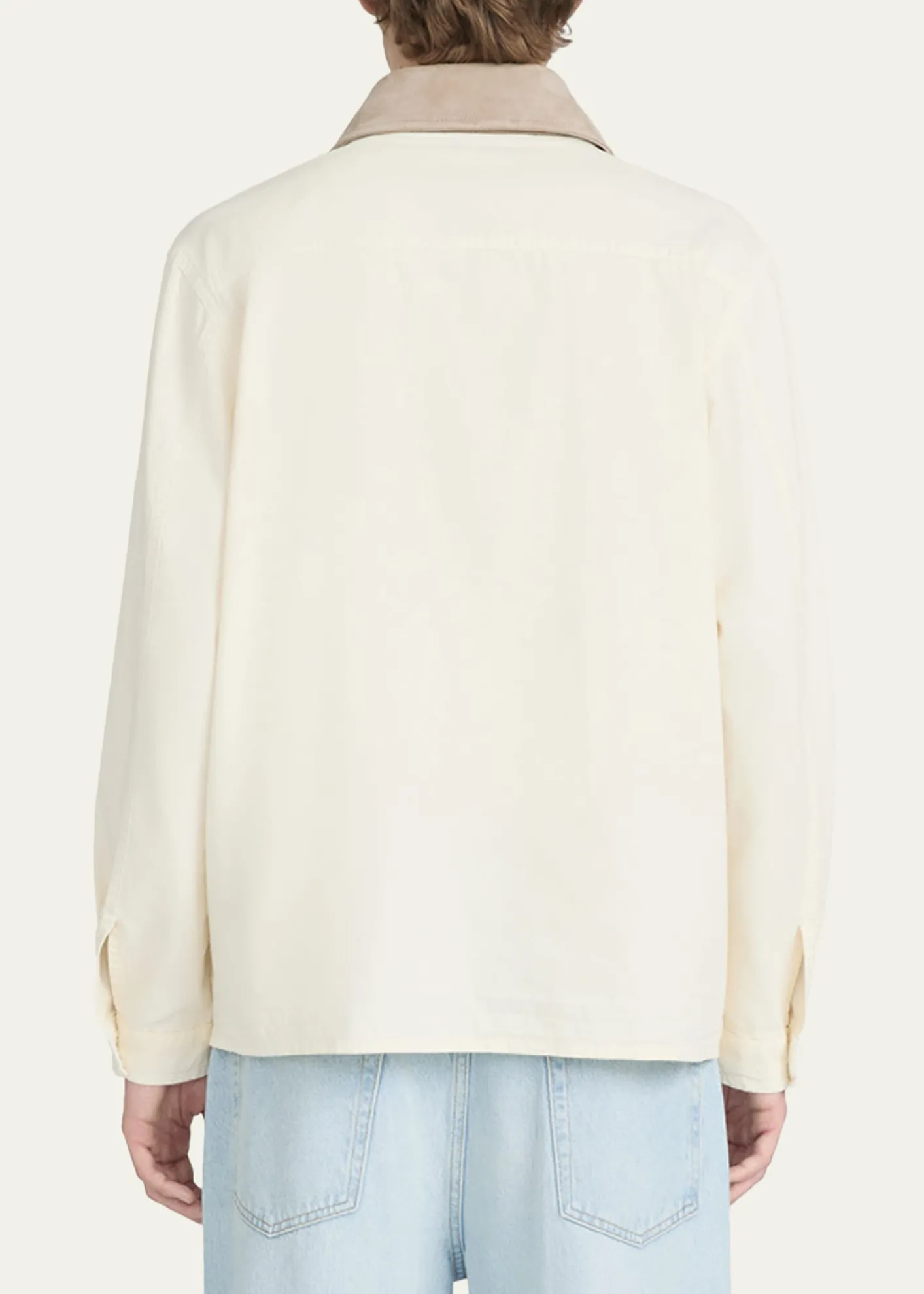 FRAMEMen's Corduroy-Collar Canvas Shirt Jacket