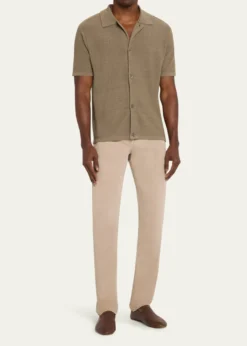 FRAMEMen's Linen-Blend Short-Sleeve Shirt